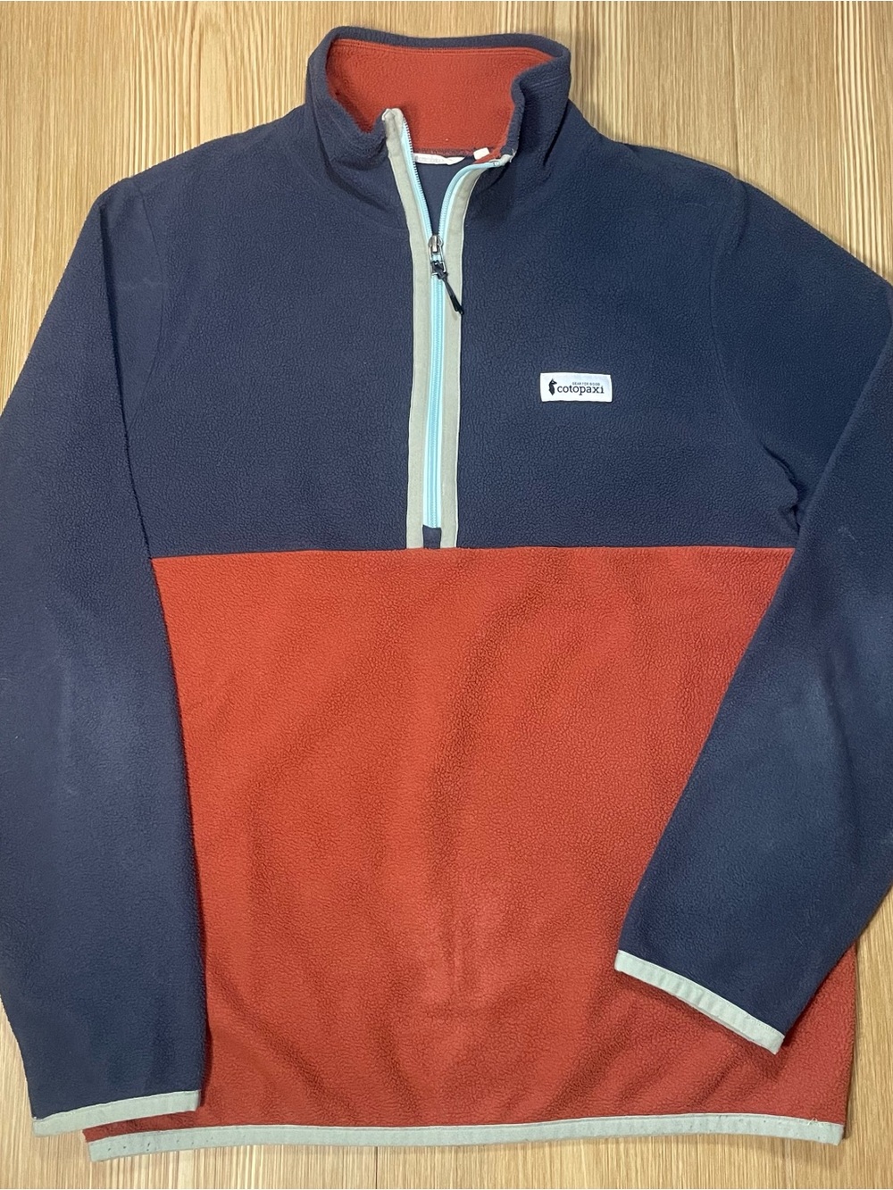 Cotopaxi Teca Fleece Pullover Size Small Navy Rust Colorblock Half Zip